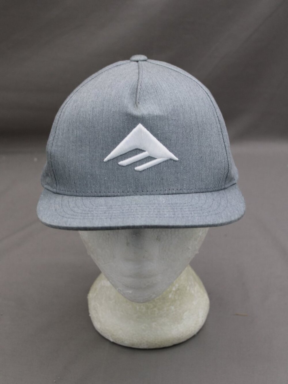 Skateboard Hat - Emerica Grey with White Logo - Adult Snapback